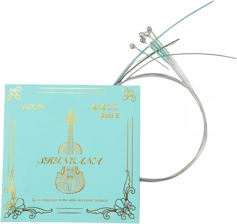 YWYLL Violin Strings Full Set, Violin Strings Replacement, Carbon Steel Core, Medium Tension,Long-Lasting Durability & Rich Tone - For All Levels (4/4 Gold E) Fiddle String - Image 2